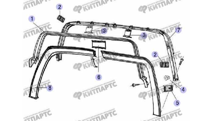 Уплотнитель стекла пятой двери Great Wall Safe (SUV G5)